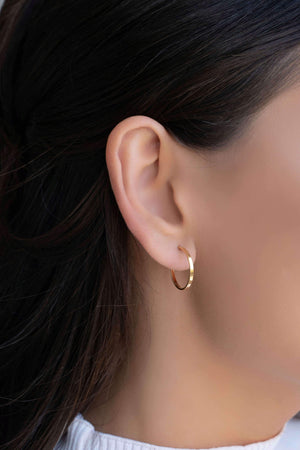 Brinco Argola Reta Lisa 1.7 cm Banhado a Ouro 18K