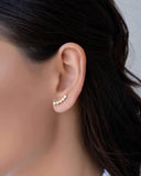Ear Cuff Cravação Inglesa Cristal Banhado a Ouro 18K