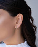 Brinco Argola Click Reta Lisa 1.3 cm Banhado a Ouro 18K