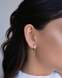 Brinco Argola Click Reta Lisa 1.3 cm Ródio Branco