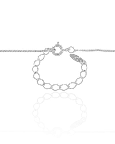 Colar Veneziana Letra C Cravejada Cristal Ródio Branco - 45 cm