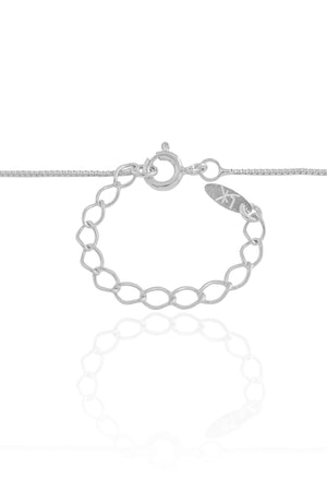 Gargantilha Veneziana Letra G Cravejada Cristal Ródio Branco - 45 cm