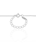 Gargantilha Veneziana Letra G Cravejada Cristal Ródio Branco - 45 cm
