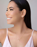 Gargantilha Veneziana Letra L Cravejada Cristal Banhado a Ouro 18K - 45 cm