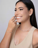 Pulseira Elos com Pérolas Ródio Branco
