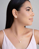 Conjunto Retangular Cristal  Banhado a Ouro 18K