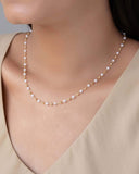Gargantilha Pérolas Bolinhas Diamantadas Banhado a Ouro 18K - 40 cm