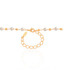 Gargantilha Pérolas Bolinhas Diamantadas Banhado a Ouro 18K - 40 cm