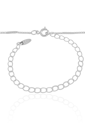 Choker Grumet Achatada Ródio Branco - 33 cm