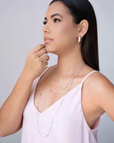 Gargantilha Longa Grumet Achatada Ródio Branco - 80 cm