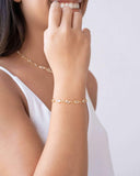 Pulseira Pontos de Luz Cristal 7 mm Banhado a Ouro 18K