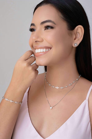 Brinco Bola Vazada Cristal 1.0 cm Ródio Branco