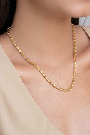 Gargantilha Malha Oca 3 mm Banhado a Ouro 18K - 45 cm