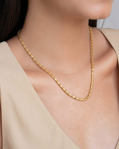 Colar Malha Oca 3 mm Banhado a Ouro 18K - 45 cm