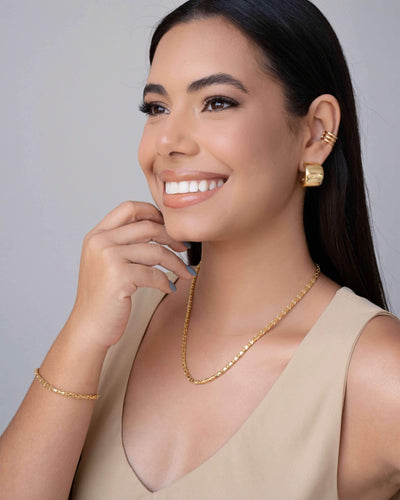 Colar Malha Oca 3 mm Banhado a Ouro 18K - 45 cm