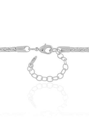 Gargantilha Malha Oca 3 mm Ródio Branco - 45 cm