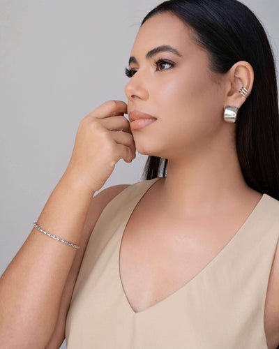 Pulseira Malha Oca 3 mm Ródio Branco