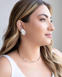 Brinco Asa Lisa 3.3 cm Ródio Branco