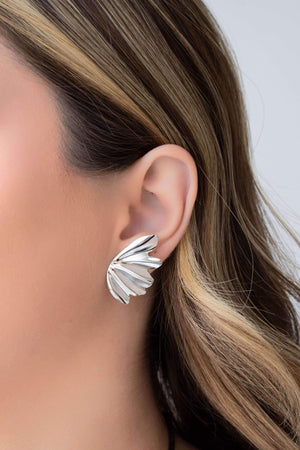 Brinco Asa Lisa 3.3 cm Ródio Branco