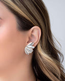 Brinco Asa Lisa 3.3 cm Ródio Branco