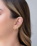 Piercing Filetes Martelados Banhado a Ouro 18K