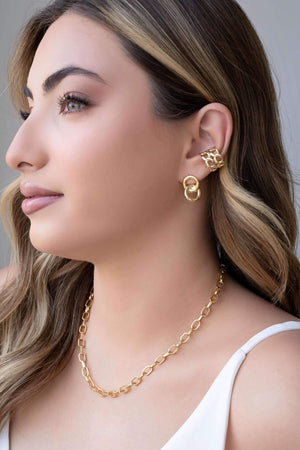 Piercing Grumet Duplo Banhado a Ouro 18K