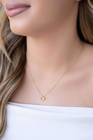 Gargantilha Veneziana Coração Vazado Banhado a Ouro 18K - 45 cm