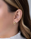Brinco Argola Três Filetes Lisos 1.3 cm Banhado a Ouro 18K