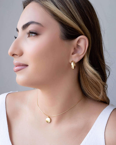 Choker Veneziana Redondo Liso 1,2 cm Banhado a Ouro 18K - 31 cm
