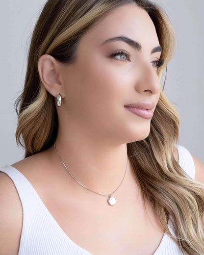 Choker Veneziana Redondo Liso 1,2 cm Ródio Branco - 31 cm
