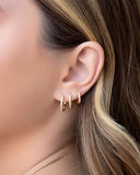 Trio de Argolas Cravejadas Cristal Banhado a Ouro 18K