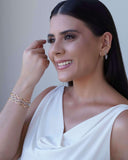 Bracelete Ondas Liso Ródio Branco