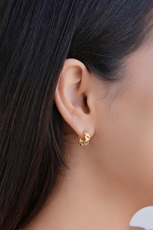 Brinco Argola Click Elos 1.2 cm Banhado a Ouro 18K