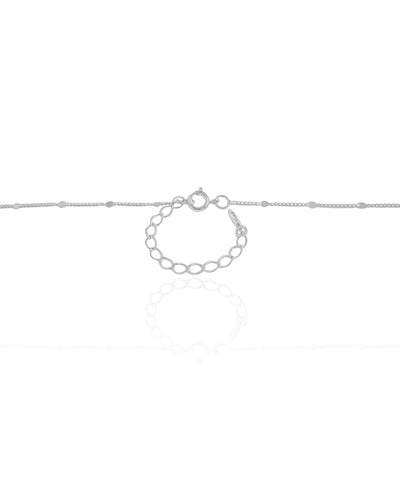 Colar Longo Grumet Plaquinhas 2 mm Ródio Branco - 80 cm