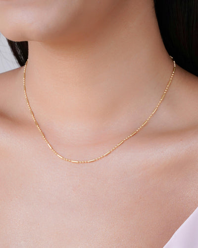 Colar Canutilhos 1 mm Banhado a Ouro 18K - 40 cm