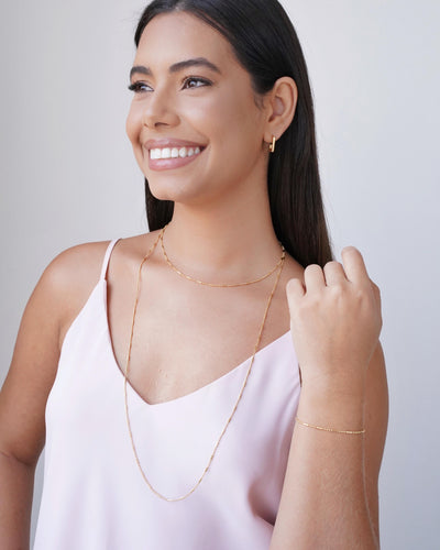 Colar Canutilhos 1 mm Banhado a Ouro 18K - 40 cm