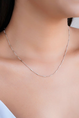 Gargantilha Canutilhos 1 mm Ródio Branco - 40 cm