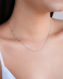 Gargantilha Canutilhos 1 mm Ródio Branco - 40 cm