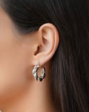 Brinco Argola Torcida Fecho Italiano 2.6 cm Ródio Branco