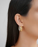 Brinco Argola Torcida Fecho Italiano 2.6 cm Ródio Branco