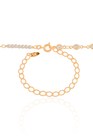 Choker Pérolas Pontos de Luz Cristal Banhado a Ouro 18K