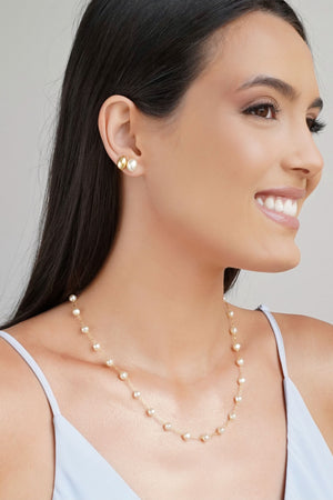 Choker Pérolas Barrocas 6 mm Banhado a Ouro 18K