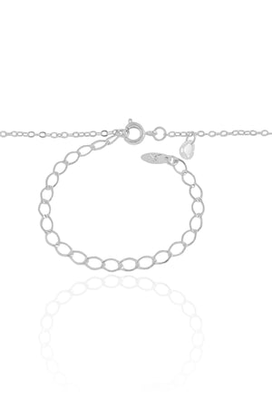 Choker Elos Gotas Cristais Ródio Branco