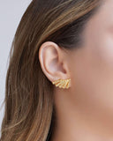 Ear Cuff Retângulos Vazados 2.0 cm Banhado a Ouro 18K