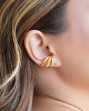Ear Cuff Filetes Lisos 1.9 cm Banhado a Ouro 18K