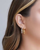 Brinco Argola Tubo Liso Fecho Italiano 2.5 cm Banhado a Ouro 18K