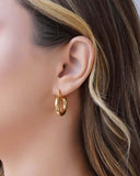 Brinco Argola Tubo Liso Fecho Italiano 2.5 cm Banhado a Ouro 18K