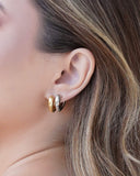 Brinco Argola Click Coração 1.5 cm Banhado a Ouro 18K