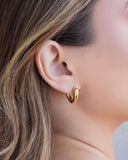 Brinco Argola Click Coração 1.5 cm Banhado a Ouro 18K