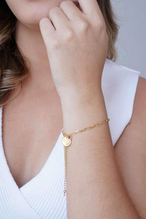 Pulseira Elos Pingente Coração Always With You Banhado a Ouro 18K